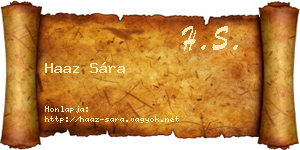 Haaz Sára névjegykártya